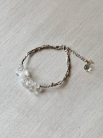 clear crystal＋white chalcedony  bracelet