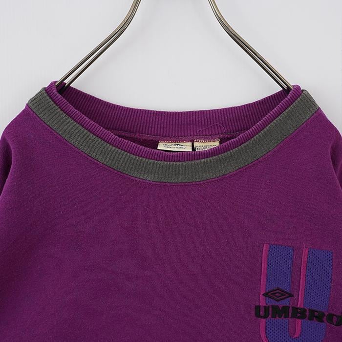 UMBRO アンブロ 刺繍 スウェット 80s XL パープル 紫 グレー 黒 | fuufu