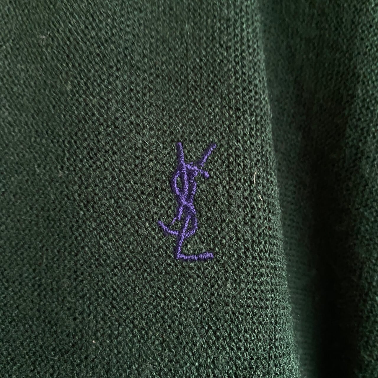 90s イヴ サンローラン デカロゴスウェット 刺繍 ヴィンテージ　紫　M