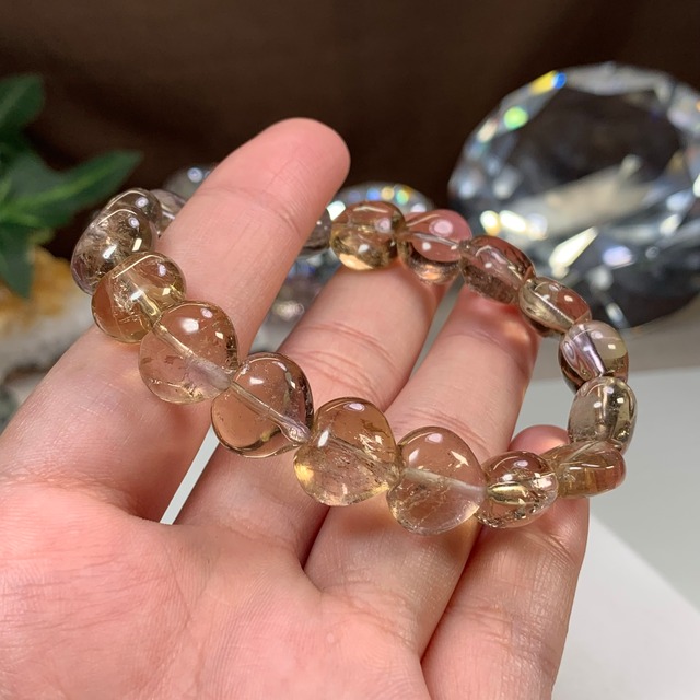 シトリン多め☆アメトリンハート ブレスレット
