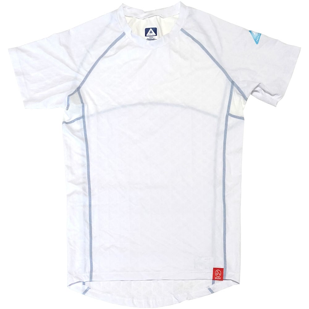 【予約商品】[氷撃冷感素材・ポケット同素材] [氷撃] FREEZE TECH PERFORMANCE LINE 冷感シャツ 半袖 　白