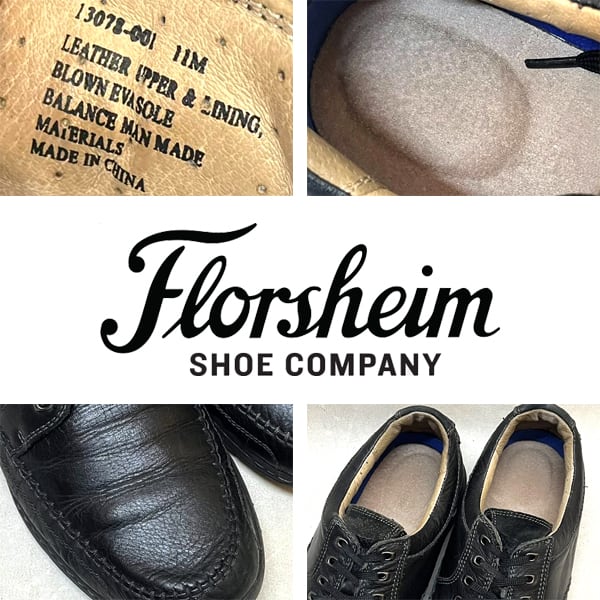 1点物◇フローシャイム革靴レザーシューズ黒スニーカー古着メンズ29