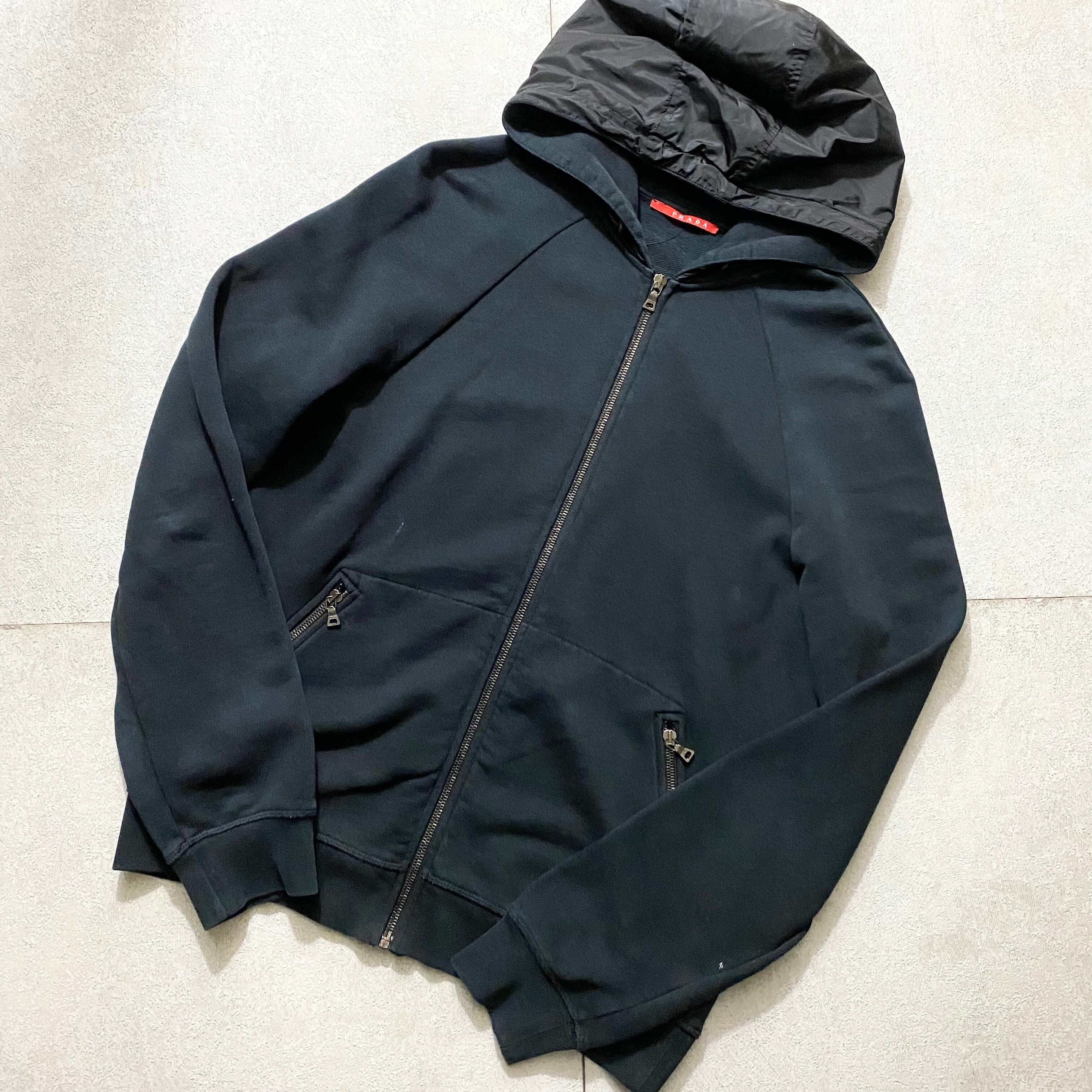 PRADA nylon hoodie switching sweat parka | NOIR ONLINE