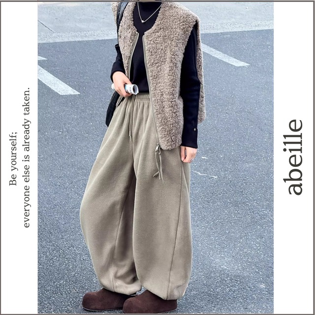 drawstring fleece pants 14107