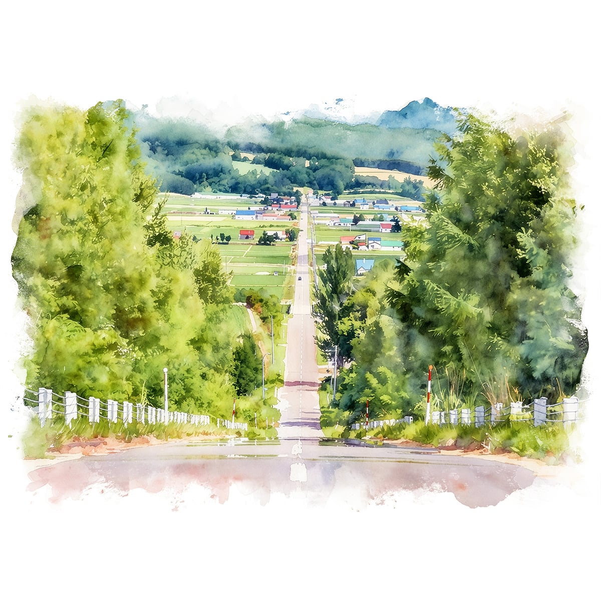 絵画 日本 北海道 上富良野町 パノラマロード江花 風景画 インテリア