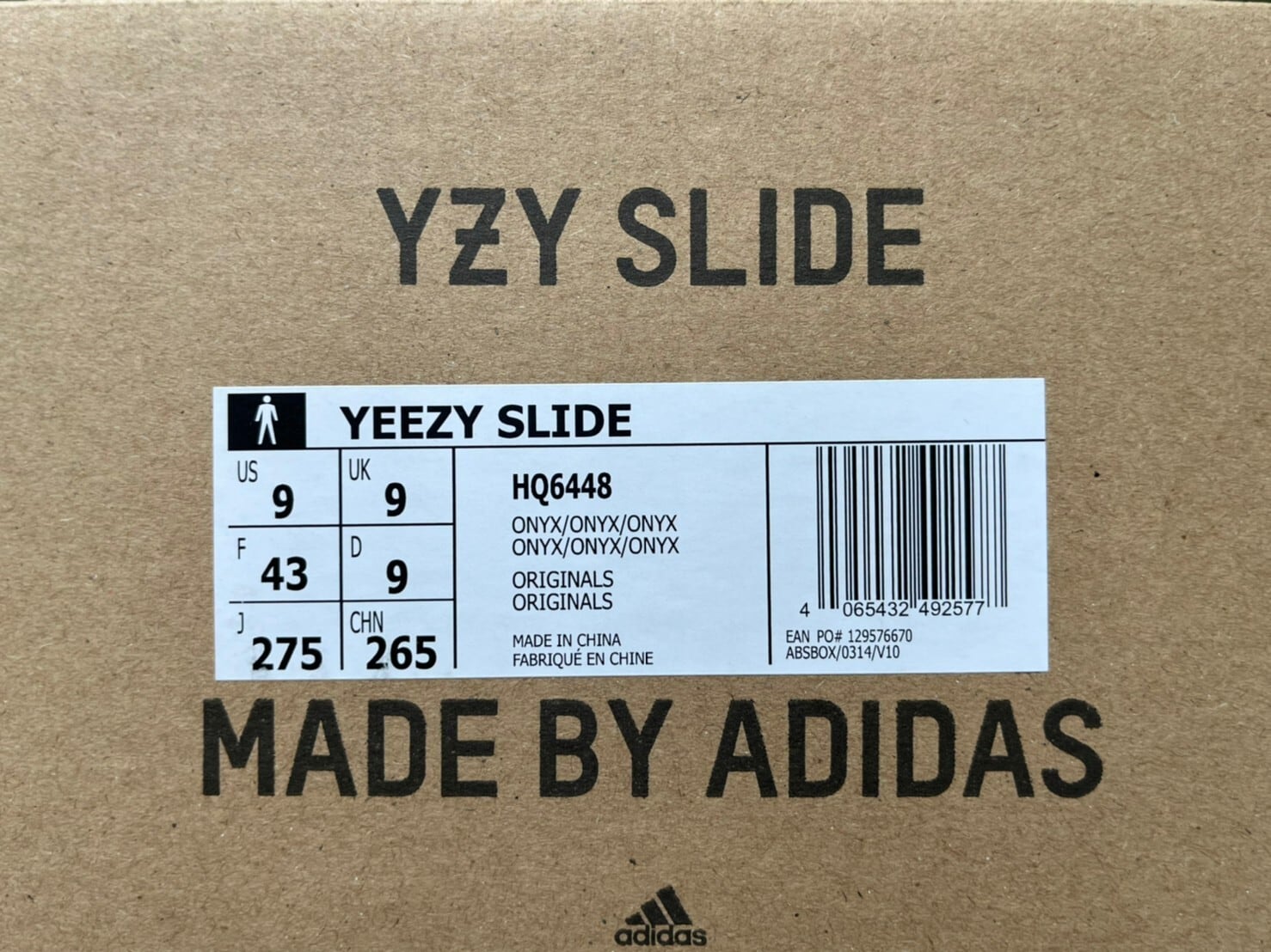 adidas YEEZY SLIDE ONYX 27.5