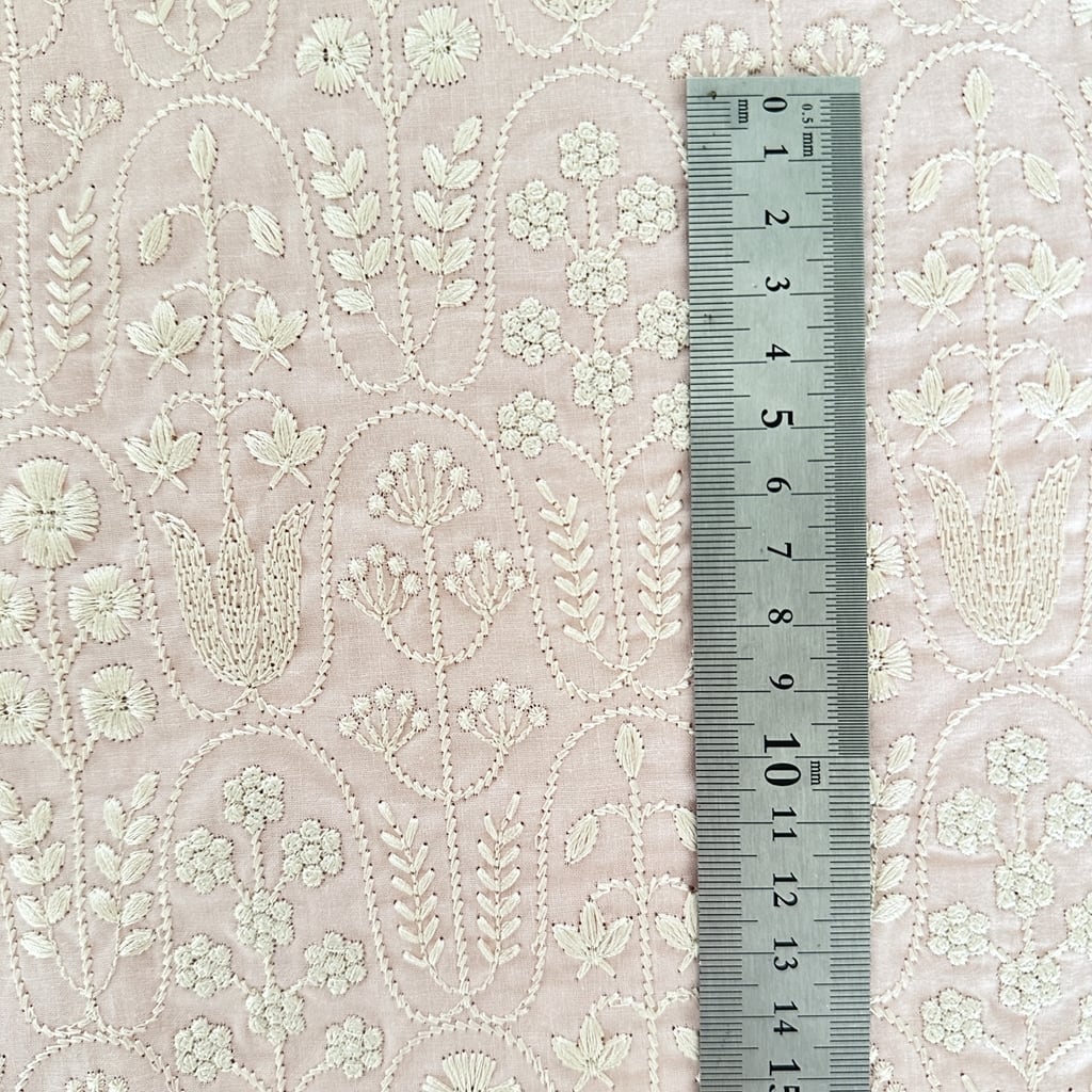 インド刺繍生地 ピーチ 7138 | インド刺繍リボン専門店Rino Ribbon