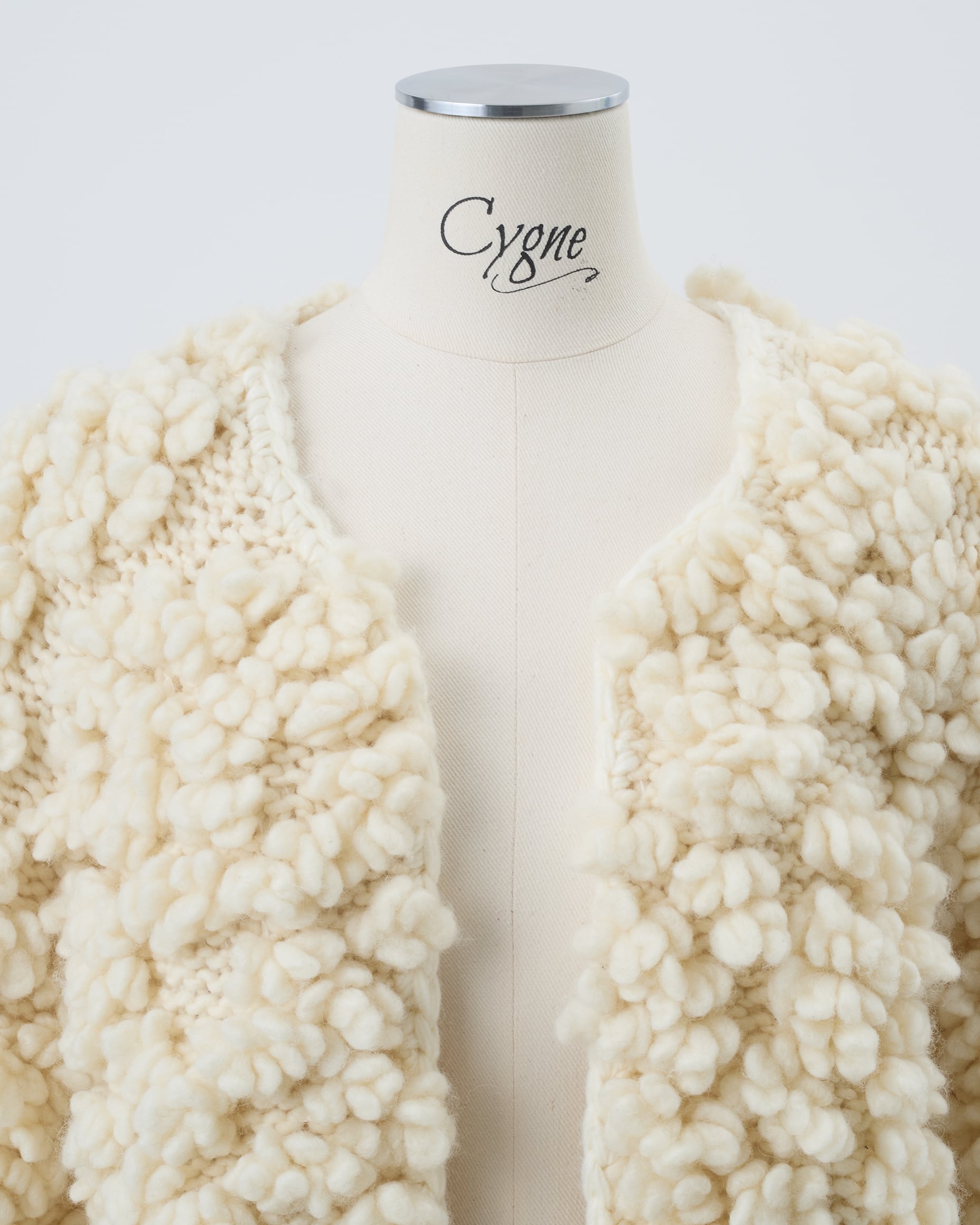 cygne マシュマロニットカーディガン Teddy ホワイト マシュマロニットカーディガン Teddy ホワイト | Cygne