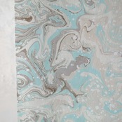 「水鏡」本墨流し柄×ドット　〜洗えるきもの（シルジェリー）〜