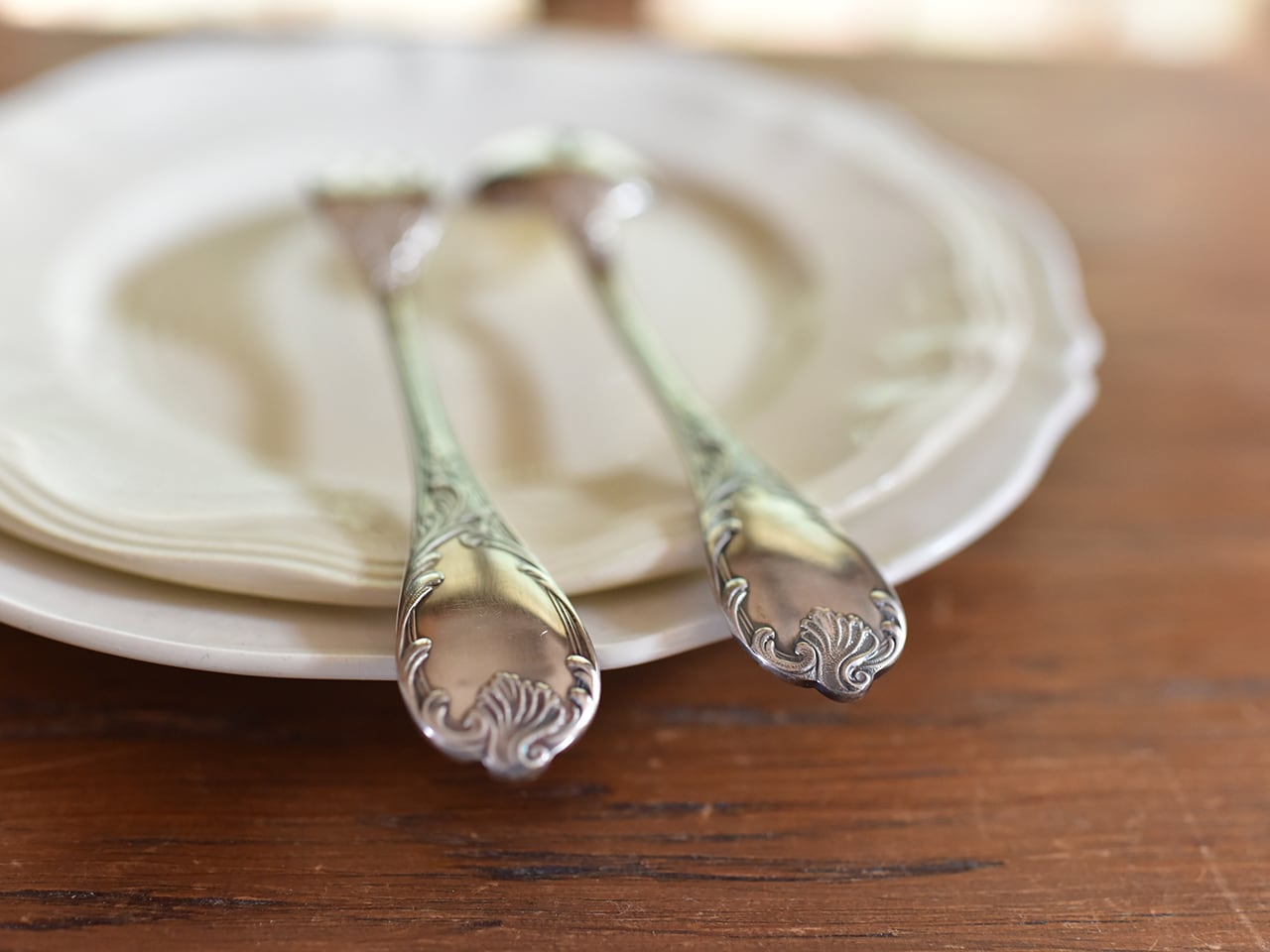 シルバーカトラリー(フォークとスプーンのセット) フレンチアンティーク