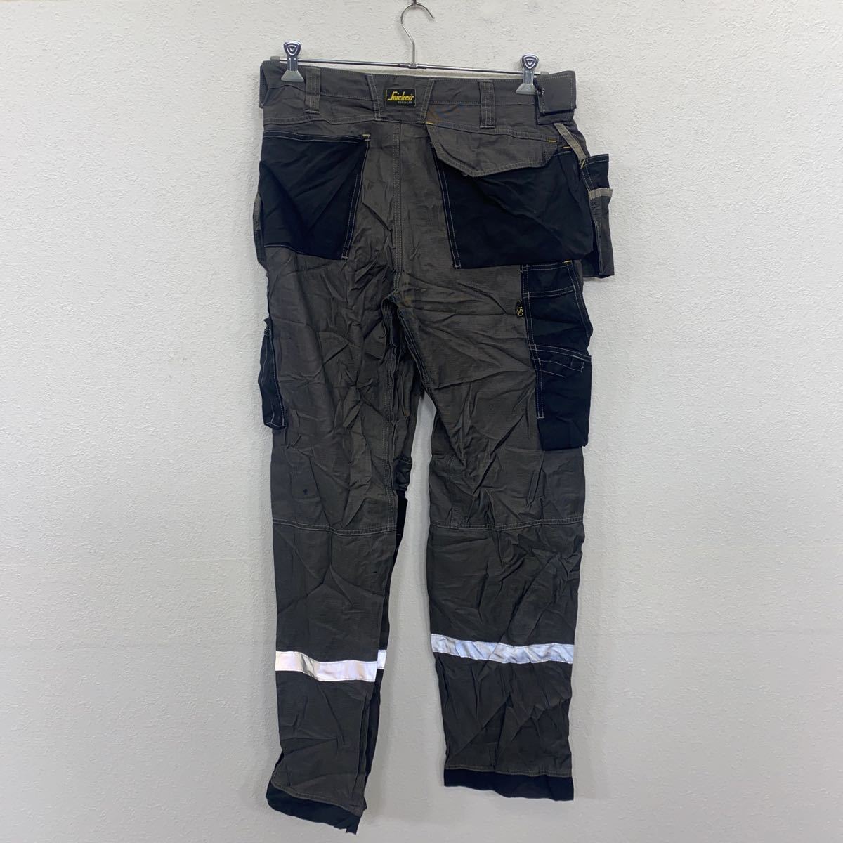 カーゴパンツ ブラック/グレー 4ポケット メンズ ダークグレー バギー カラーブロック カーゴポケット スノー