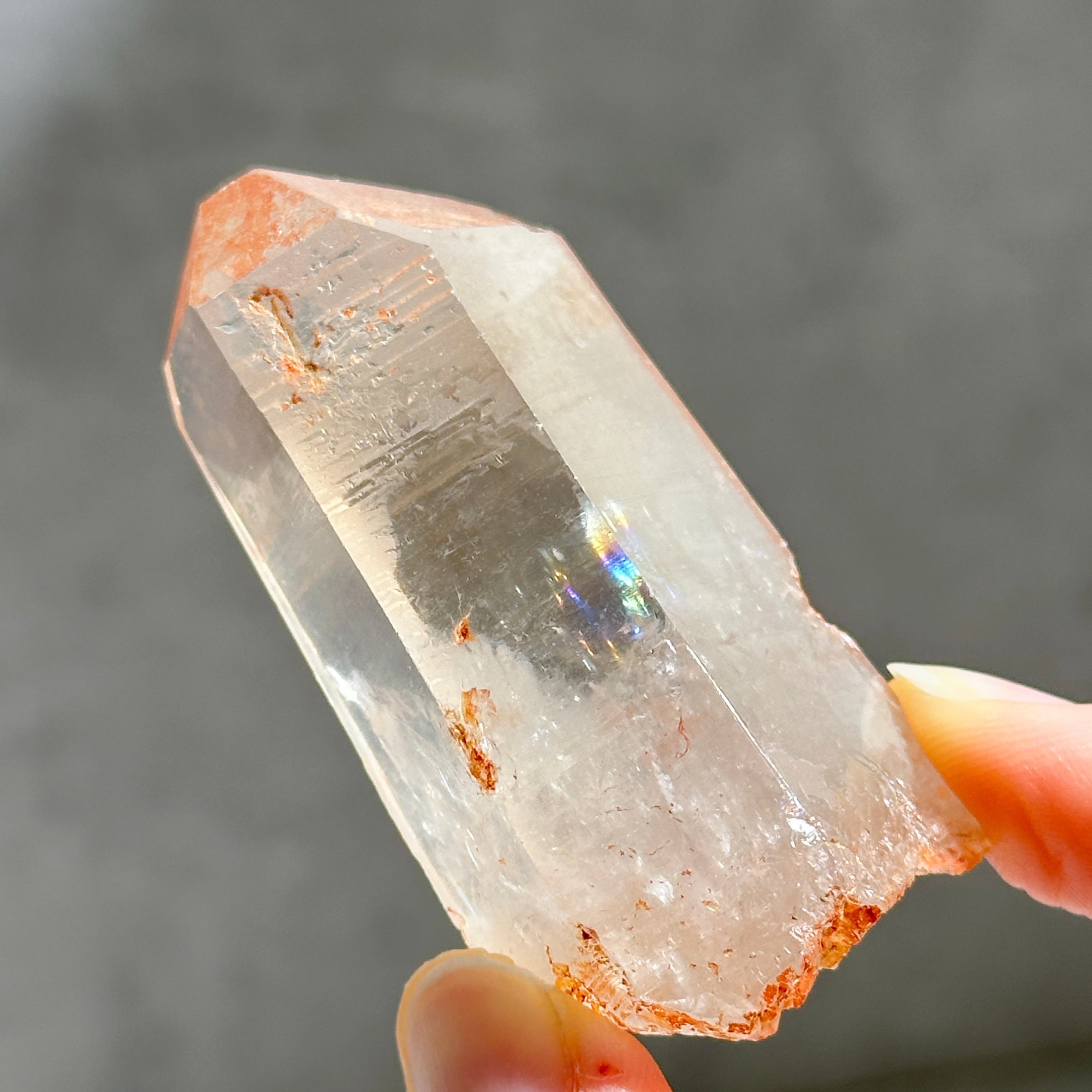 虹◎セーラ・デ・カブラル産タンジェリンレムリアンクォーツ 原石06◇ Tangerine Lemurian Quartz ◇ 天然石・鉱物・パワーストーン