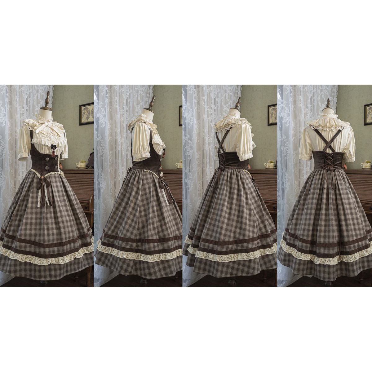 チェック柄コルセットジャンパースカート | Maiden's Rêve
