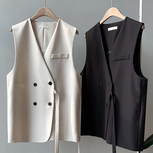 simple side tie gilet（2color）＜j1157＞