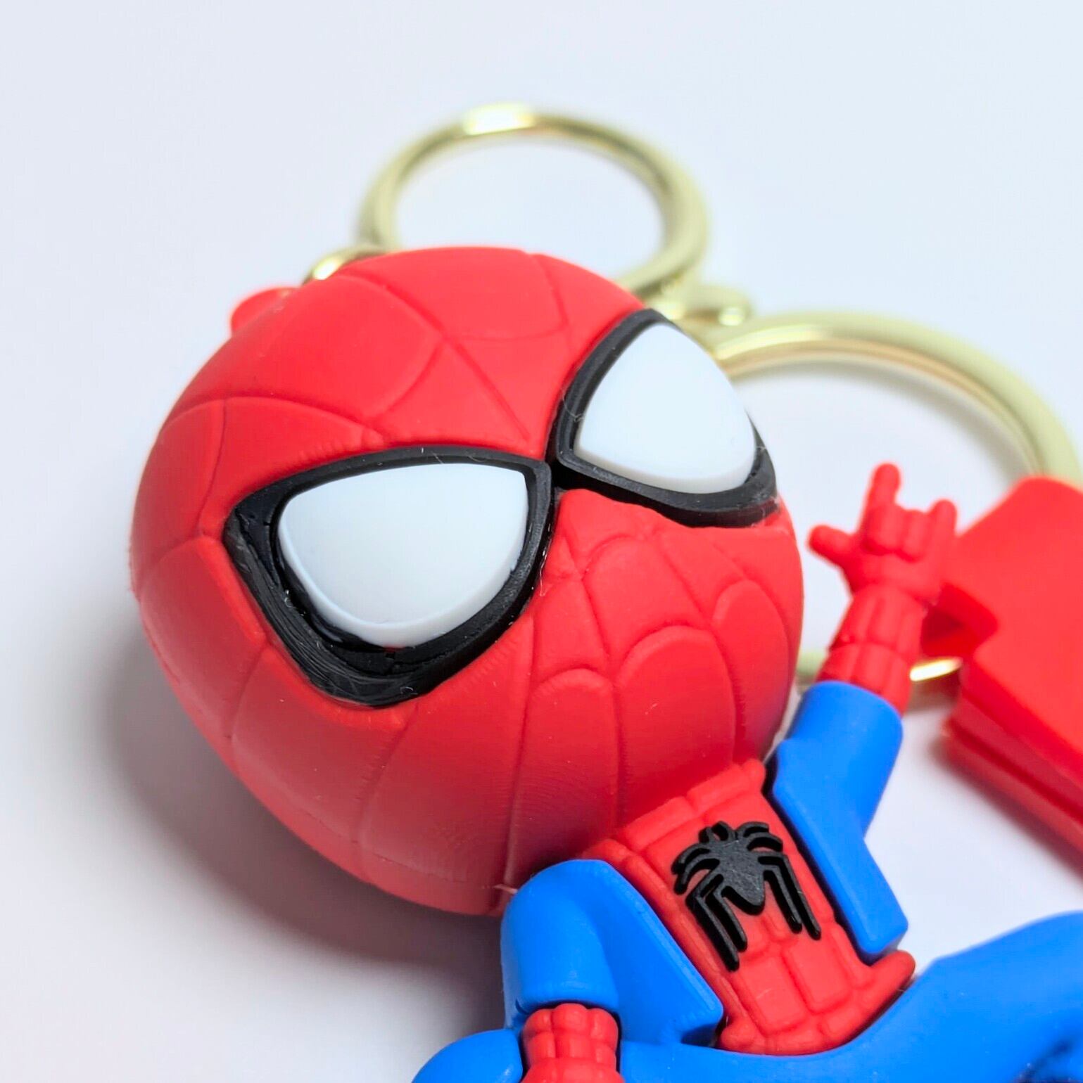 ♧【 Spider-Man（ スパイダーマン  ）】 3D Rubber KeyHolder / ラバーキーホルダー / フィギュアキーホルダー〚アメリカン雑貨 アメトイ〛