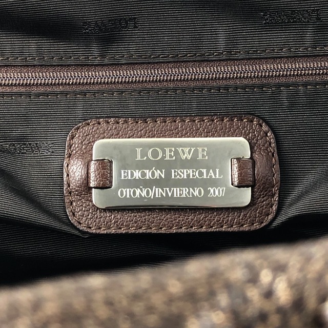 LOEWE ロエベ アマソナ28 ハンドバッグ ブラウン アナグラム レザー ボストンバッグ vintage ヴィンテージ オールド hyvv3u
