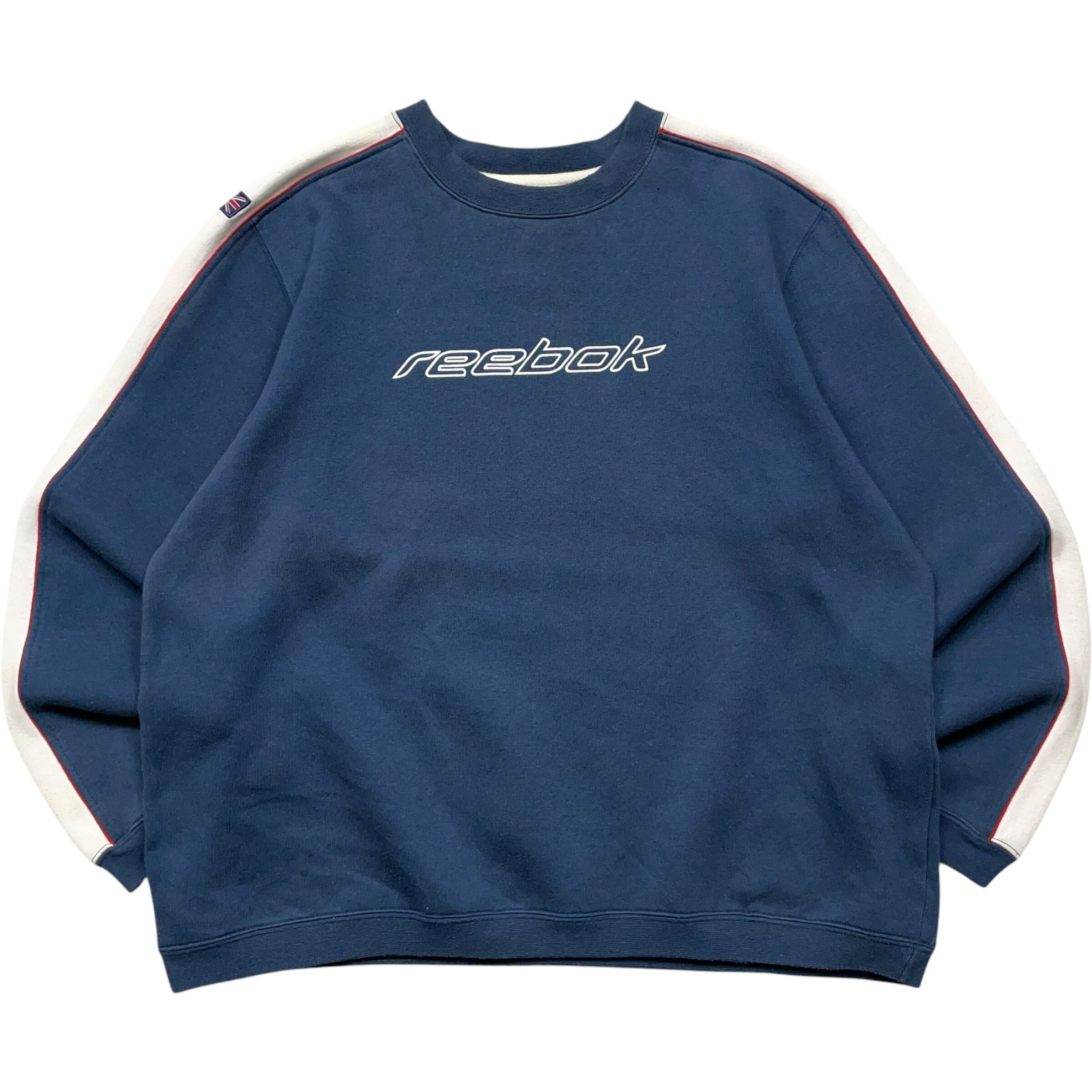 《S》 Reebok リーボック スウェット ロゴプリント ネイビー no.5319