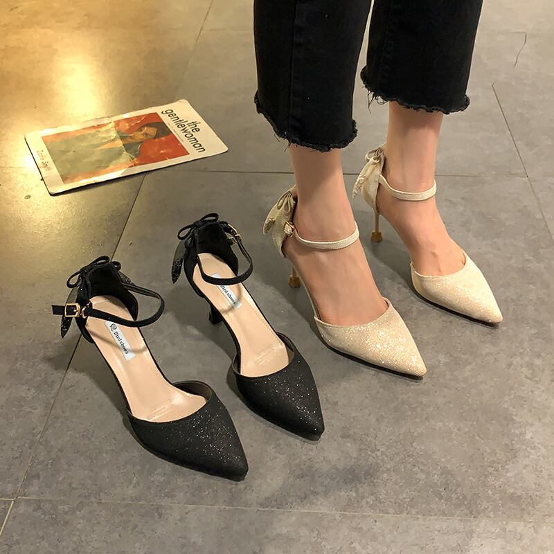 ヒールスプリングソリッド カラーバックルレッドシングル 靴 シューズ ハイヒール 春物 ソリッドカラー 部族の婦人靴95873922429