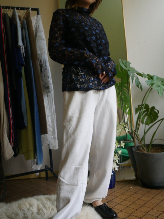 90s Vintage Solid White Sweat Pants M-L