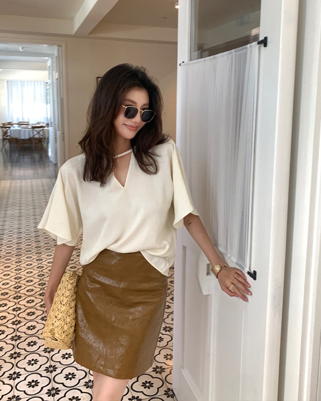 ドルマンスリーブジャガードブラウス S25593