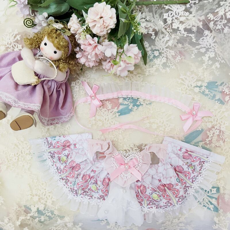 20cm ぬいぐるみ用 ロリータ レースワンピース＋エプロン＋ヘッド