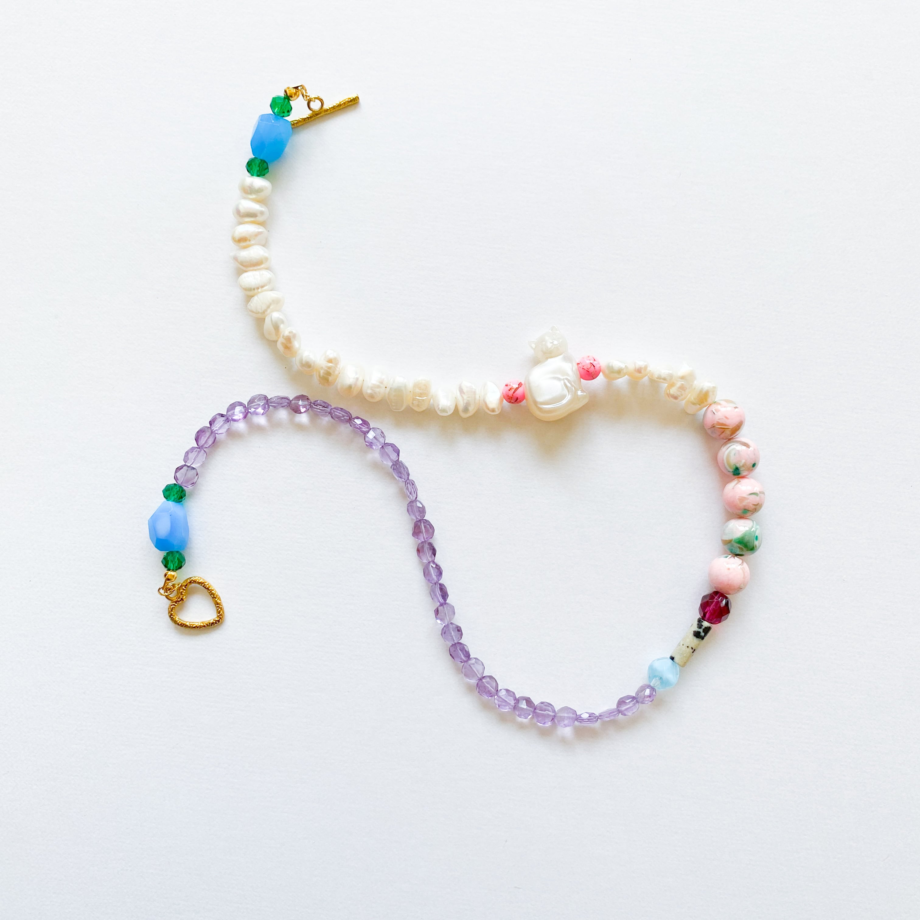 淡水パールとビーズのネックレス(たまに天然石）