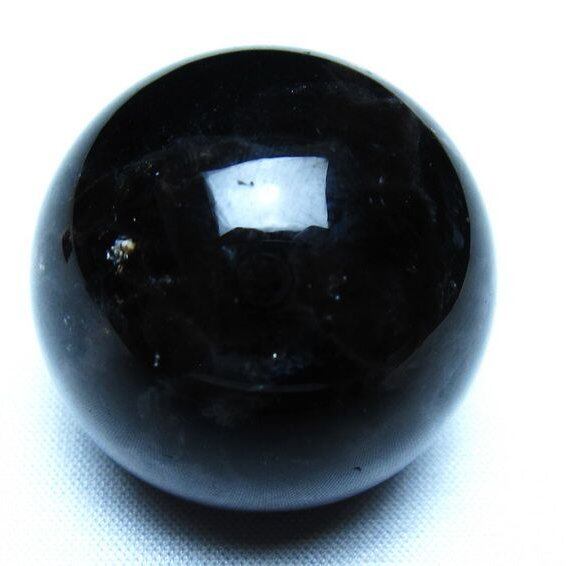 黒水晶 モリオン 丸玉 36mm スフィア 置物 原石 141-7434