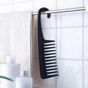 【フック付きヘアコーム】 男女兼用 コーム くし トリートメントコーム 収納便利 自宅 美容室 エステ サロン お風呂 バスタイム 頭皮 髪 コーミング 223×60×6mm