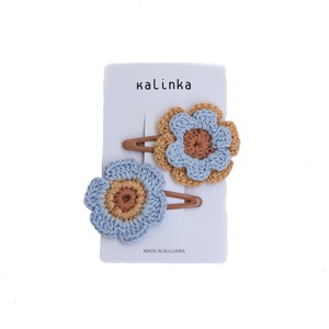 Kalinka / Flower Crochet Clip Set - Powder Blue