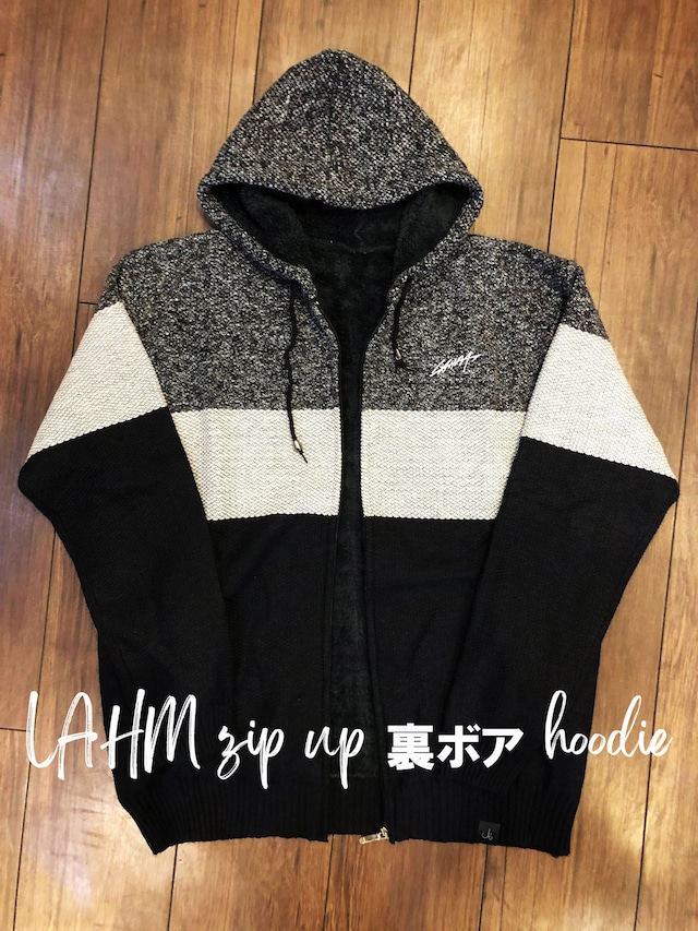 【入荷しました。スポット入荷ですのでお早めに！】【2023NEW】LAHM zip up 裏ボア hoodie / 裏起毛 ジップアップパーカー　LAHM/エルエーエイチエム