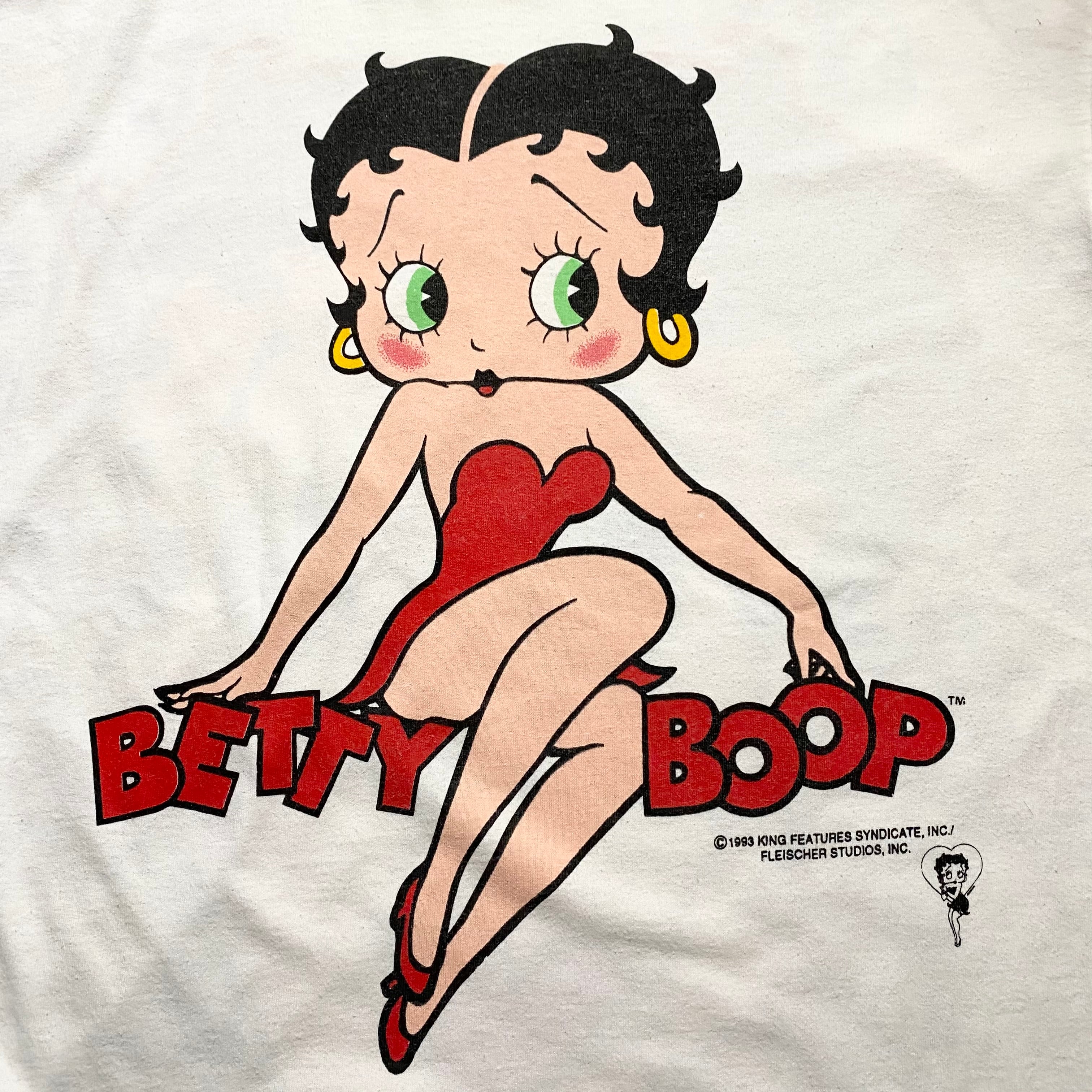 “BETTY BOOP ベティーブープ　ラグ　キャラ　90s vintage 1993's BETTY BOOP both sides large print tee | NOIR ONLINE