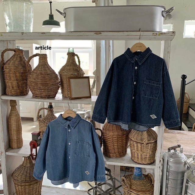 【取寄】article｜ob denim shirt｜オブデニムシャツ｜S-JM｜kids&jr｜26 autumn
