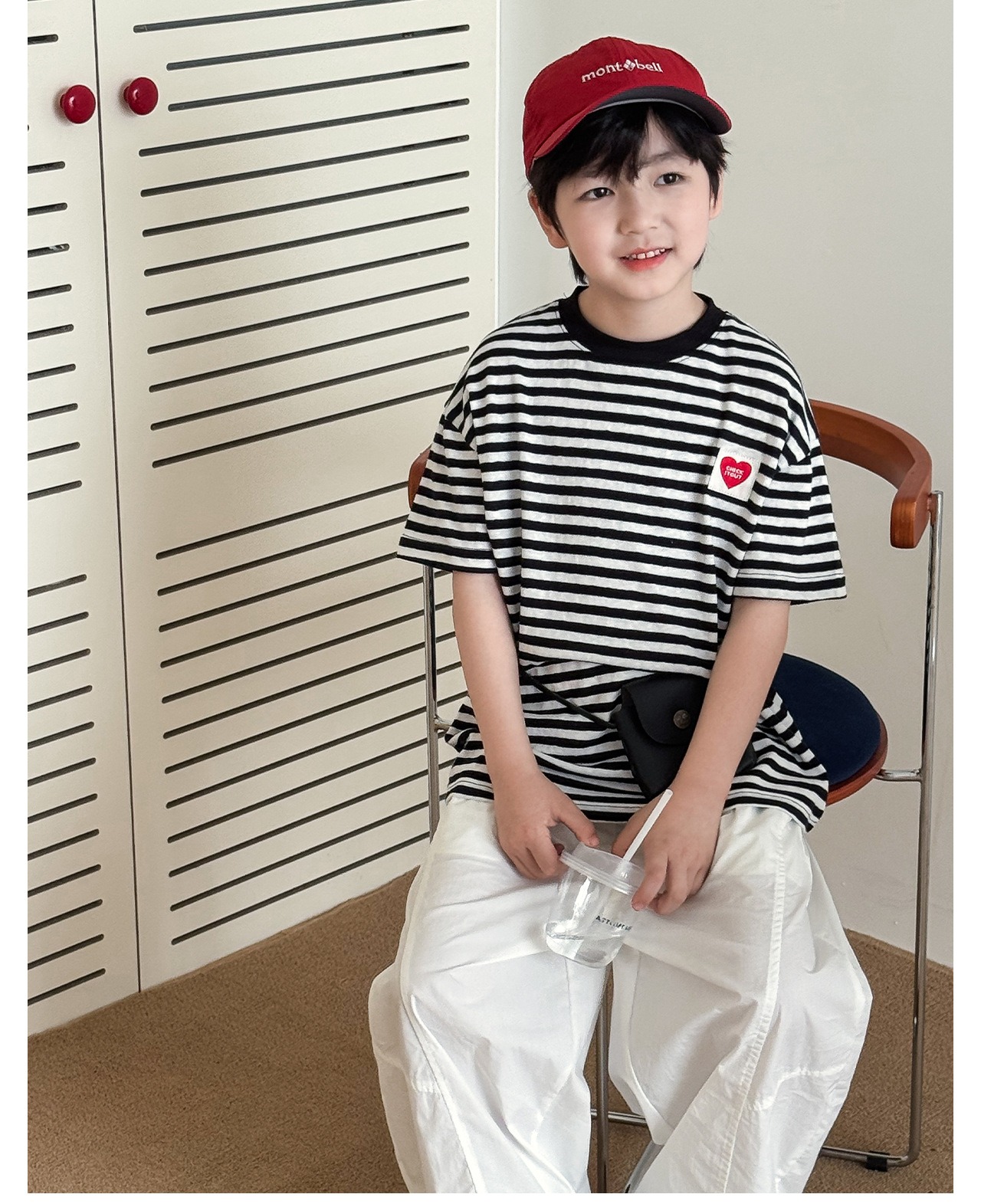 [bdiary] Heart Striped Shirt / [비다이어리] 하트단가라티셔츠