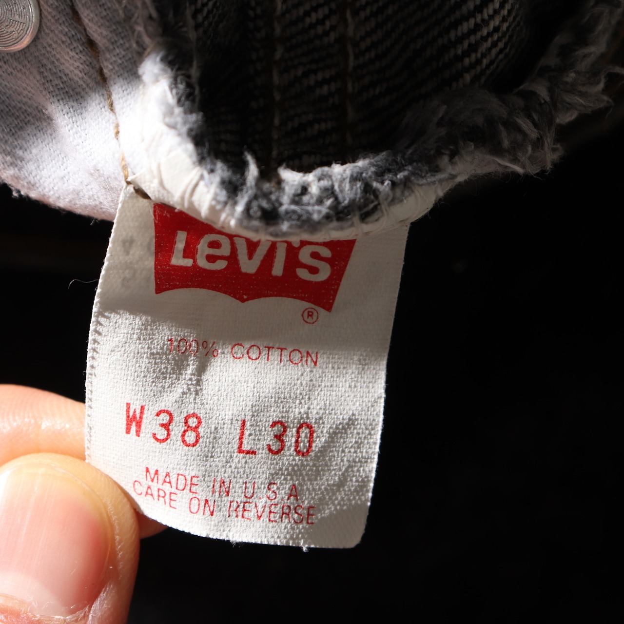 極美品 38×30 Levi's 505 USA 先染め黒 ブラックデニムパンツ オレンジタブ リーバイス