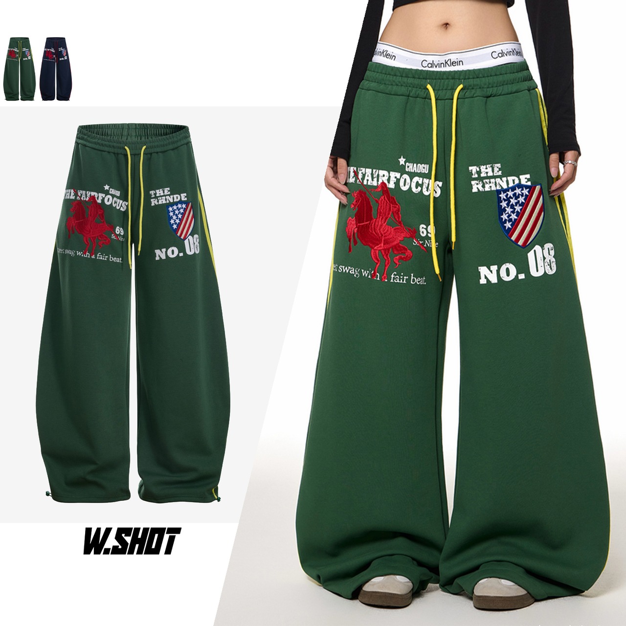 ストリート  刺繍スウェットパンツ P369