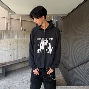 【KAMIYA】"""DISTORTED Girl""Zip Hoodie T/C"