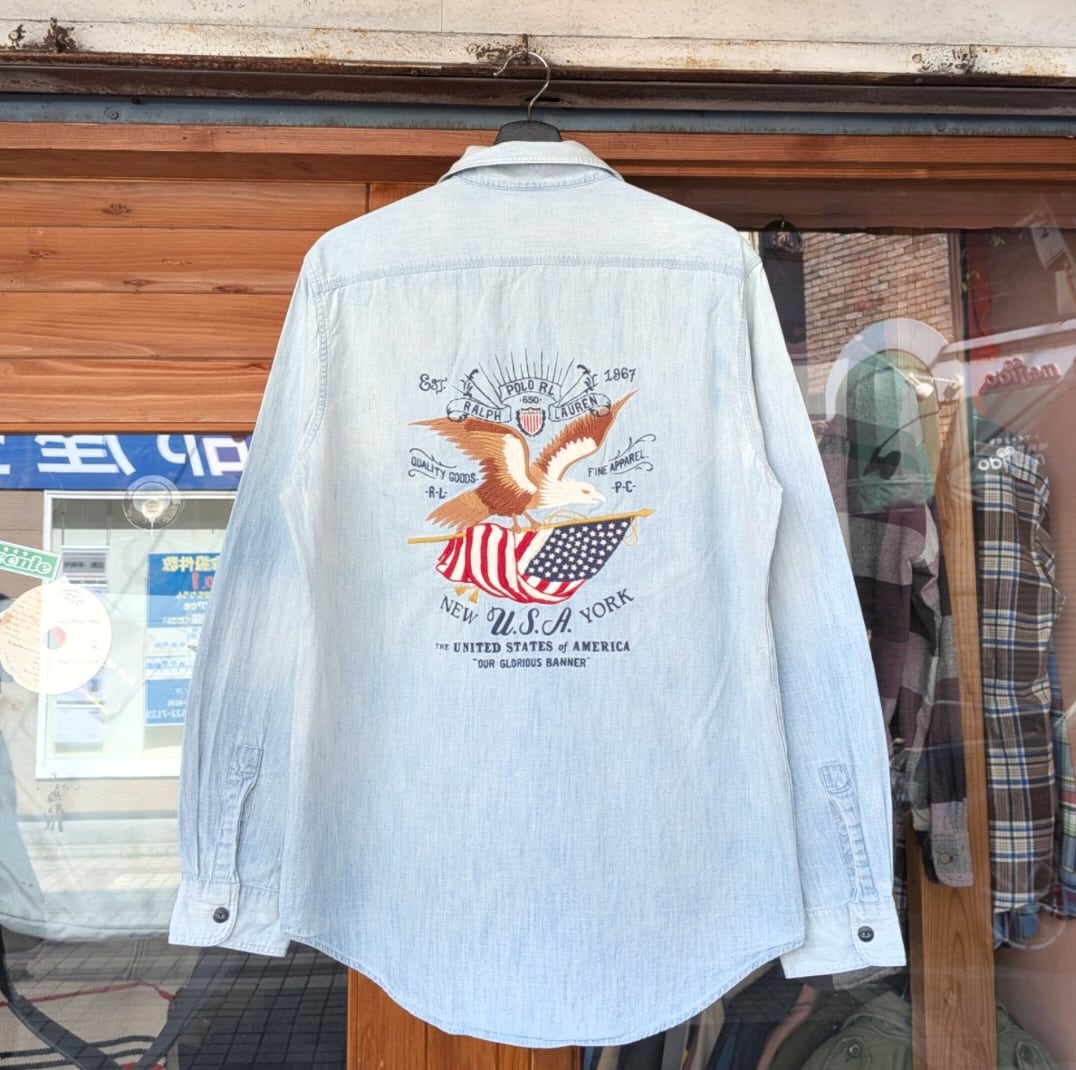 ralph lauren shambray shirt 前後刺繍!! 小岩店