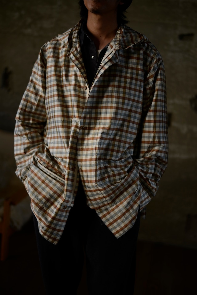 NICENESS / LEVENE SILK CHECK TAFFETA PARKA