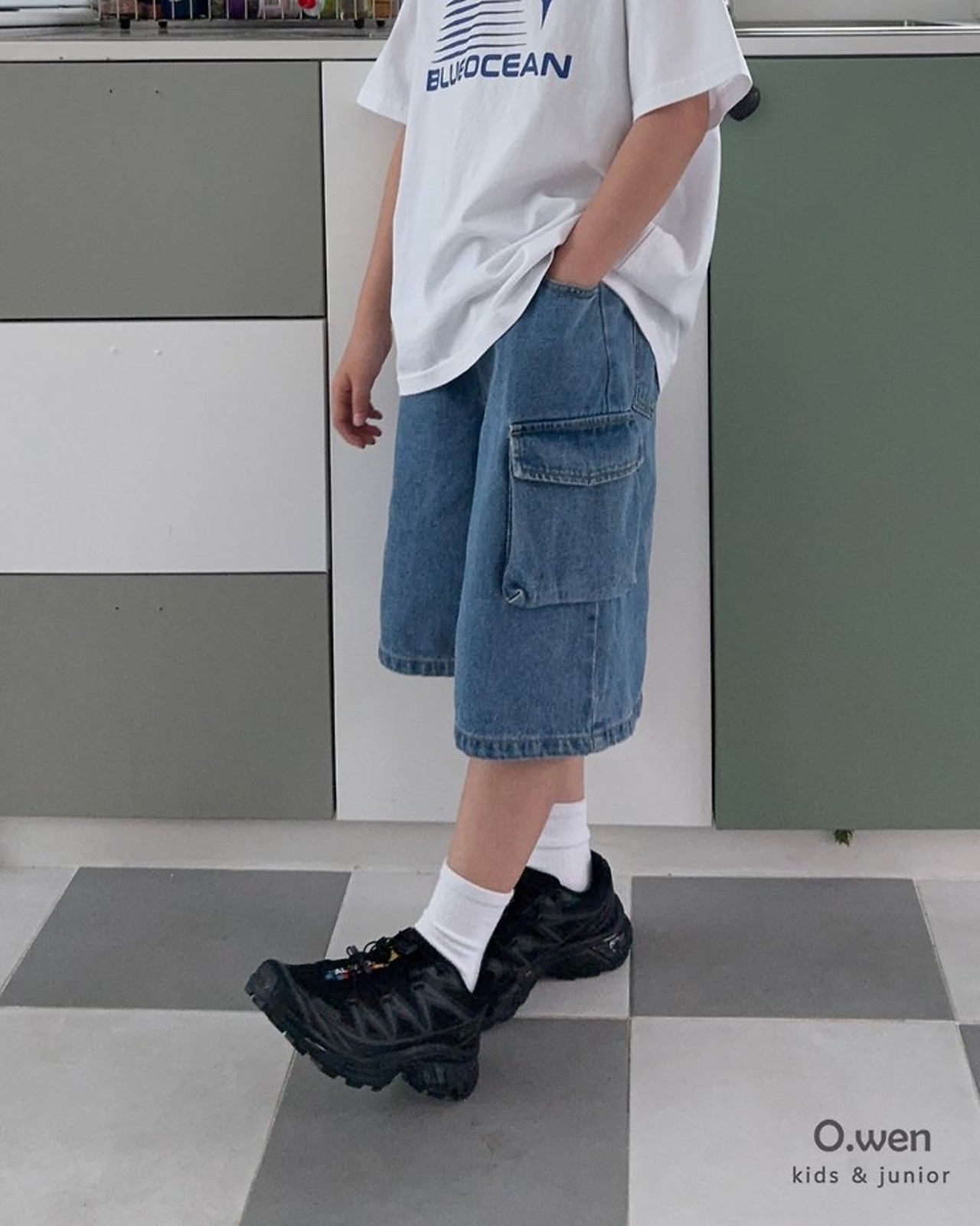 [O.wen] Pocket Bermuda Denim Pants (JS/JM/JL/JXL) / [오웬] 포켓버뮤다데님팬츠 (JS/JM/JL/JXL)