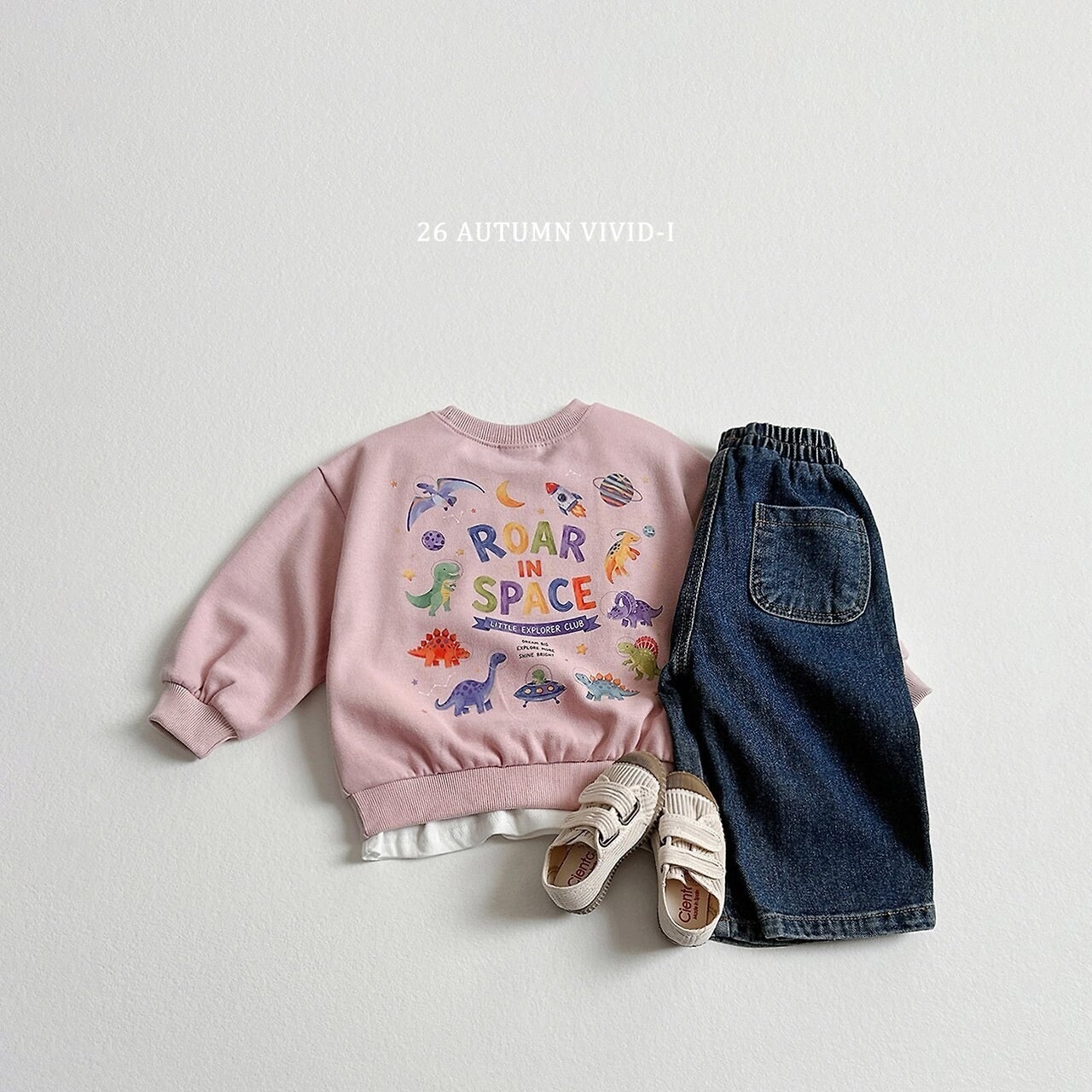韓国子供服 / VIVID-I / 26Autumn / スペース ダイナソーMTM / キッズ服 / ジュニア服 / 秋服 *XS~JM*