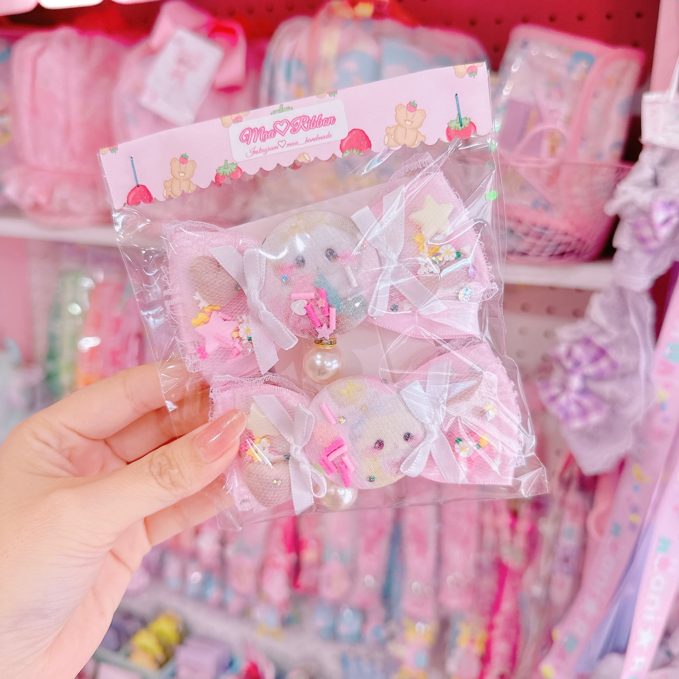 【R14】53-18くるみキャンディチュールツインヘアクリップ