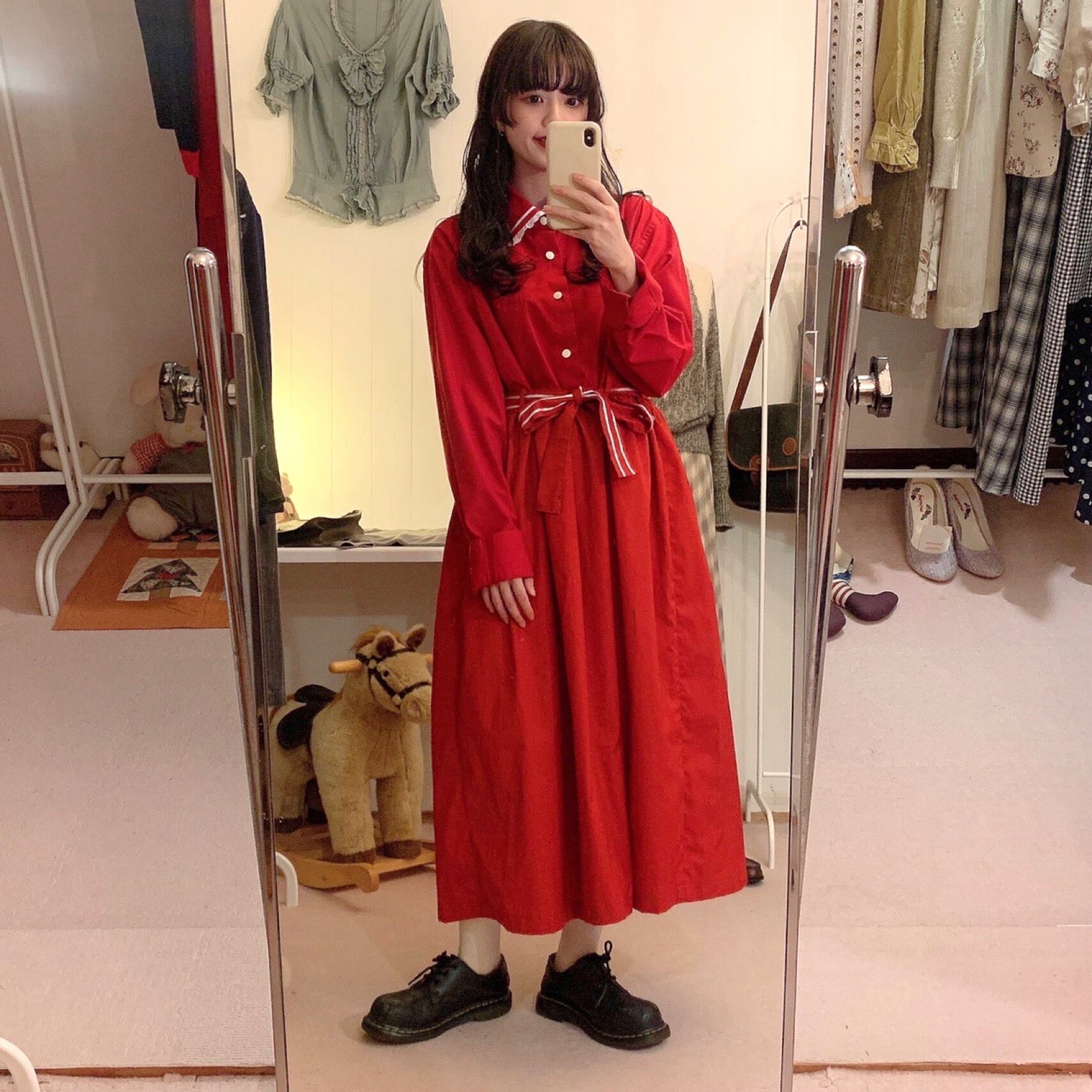 remake : strawberry line shirt one-piece