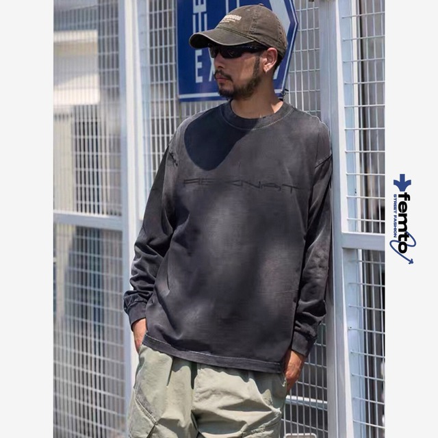 Washed logo long sleeve tee 1054