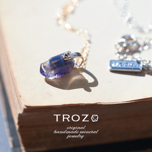 【019 The Starry Night Collection】 タンザナイト 鉱物原石 シルバー925 チェーンネックレス 天然石 アクセサリー (No.3748)