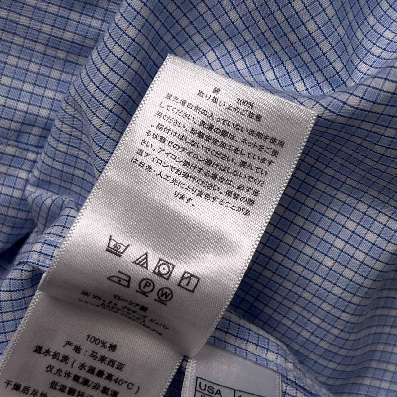 Brooks Brothers ブルックスブラザーズ NON-IRON チェック BD ボタンダウン 半袖シャツ 14 1/2 /ブルー メンズ