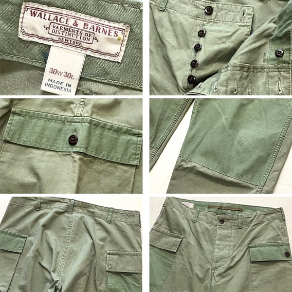 1点物◇ダブルニーW&Bクレイジーパターン軍物カーゴパンツ古着メンズ