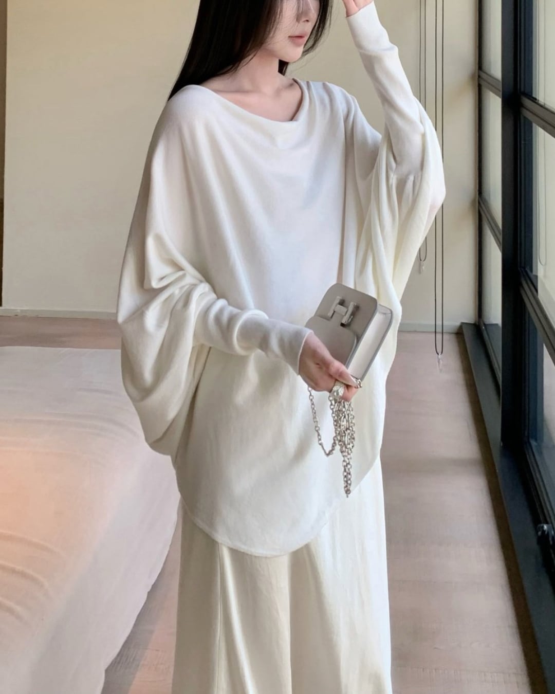 ルーズVネックニットトップス S26006