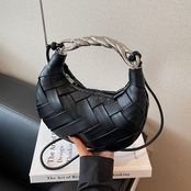 編み込み ハーフムーン ハンドバッグ  90003