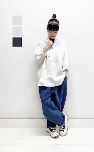 【(g)】タイプライターマオカラーシャツ / g-461