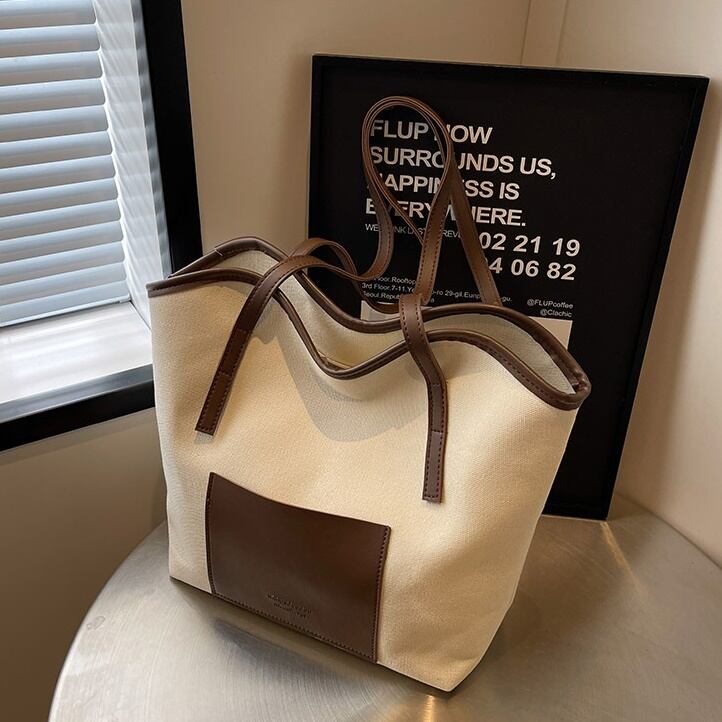 送料無料】 キャンバス トートバッグ ファスナー付き オルチャン